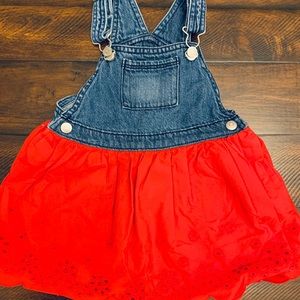 Gymboree sz 18-24 month jean & red jumper overalls